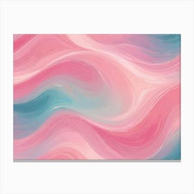 Abstract Background With Flowing, Wavy Lines In Shades Of Pink And Blue, Resembling An Agate Slice Or Marble Texture Canvas Print