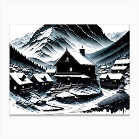 Winter Village 3 Canvas Print