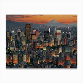 Tokyo Cityscape Canvas Print