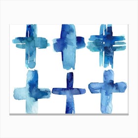 Watercolor Cross Set Canvas Print