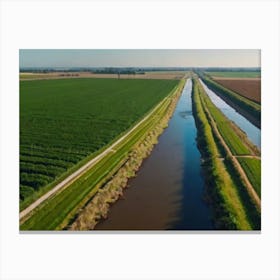 Aerial View Of A Canal Canvas Print