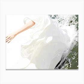 Woman In A White Dress 2 Canvas Print