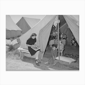 Family Of Farm Worker Living At Fsa (Farm Security Administration) Migratory Labor Camp Mobile Unit, Wilder, Idaho By Canvas Print