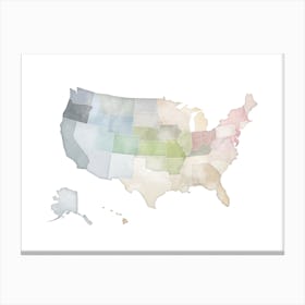 USA Map No 430 Canvas Print