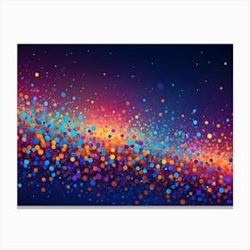 Colorful Bokeh Lights Scattered Across A Dark Background, Creating A Festive And Celebratory Atmosphere Canvas Print