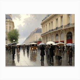Paris In The Rain 1 Canvas Print