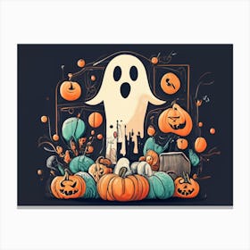 Ghost halloween painitng 03 Canvas Print