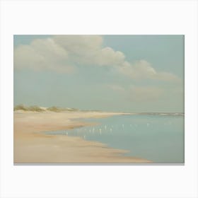 Seagulls at Beach Painting Canvas Print