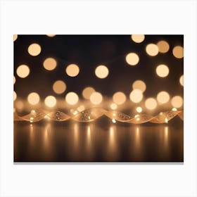 Abstract Image Of A Blurred Background With A Scattering Of Golden, Round Lights 1 Canvas Print