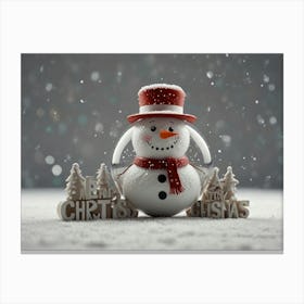 Christmas Snowman Canvas Print