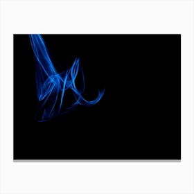 Glowing Abstract Curved Blue Lines Canvas Print