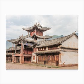 Market square in Shaxi in Yunnan, China Canvas Print