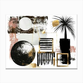 Black And Gold 67 Canvas Print