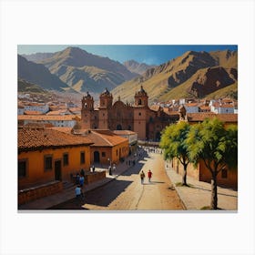 Cusco City Art Canvas Print