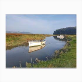 Boats at Laugharne, Wales Canvas Print