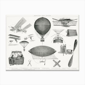 Aeronautics Aerial Machines Vintage Steampunk Illustration Canvas Print