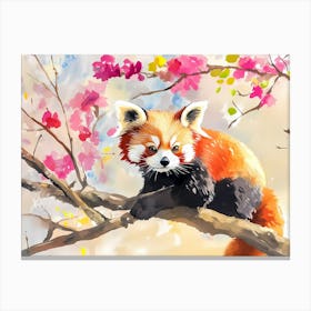 Red Panda Painting Canvas Print