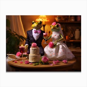 Wedding Frogs Canvas Print