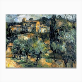 Winter Valley Painting Inspired By Paul Cezanne Canvas Print