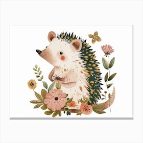 Little Floral Hedgehog 3 Canvas Print