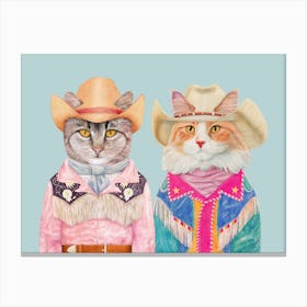 Cowboy Cats 5 Canvas Print