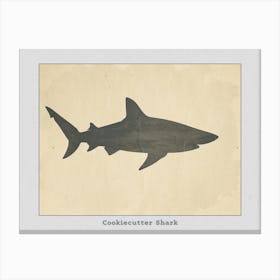 Cookiecutter Shark Silhouette 4 Poster Canvas Print