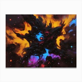 Start Shaped Nebula Against the Neon Lights Canvas Print