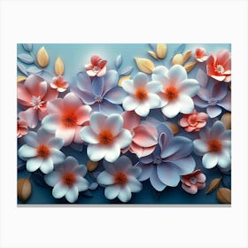 Assorted 3d Flowers In An Abstract 1 Canvas Print