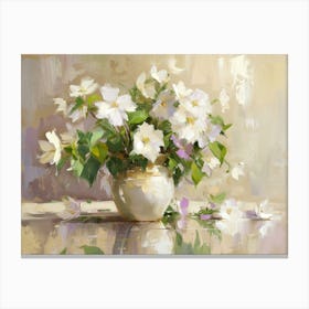 White flowers In A Vase Canvas Print