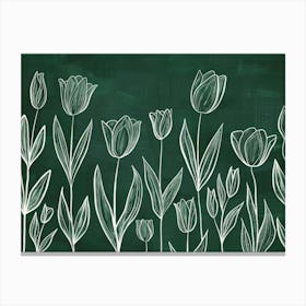 Tulips On A Chalkboard 1 Canvas Print