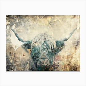 Cow Highland Illustration Art 02 Canvas Print
