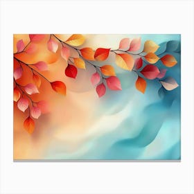 Elegant Colorful with Vibrant Flower Hanging Branches Background Canvas Print