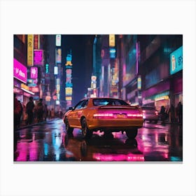 Neon City Paintings Art Print Canvas Print