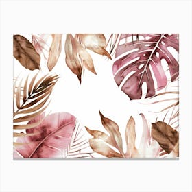 Watercolor Tropical Leaves 10 Canvas Print