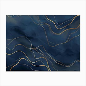 Gold Wavy Lines Canvas Print