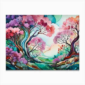 Watercolor Tree Painting Canvas Print