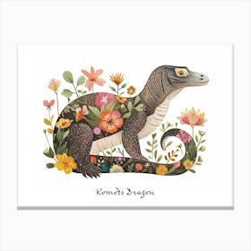 Little Floral Komodo Dragon 1 Poster Canvas Print