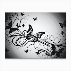 Black And White Butterflies 14 Canvas Print