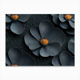 Black Flowers Canvas Print