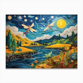 Dragonfly Painting ala Vincent Canvas Print