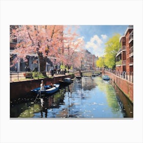 Birmingham Canal Watercolour Canvas Print