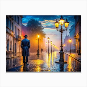 Depict A Hyperrealistic Urban Scene At Twilight W (1) Canvas Print