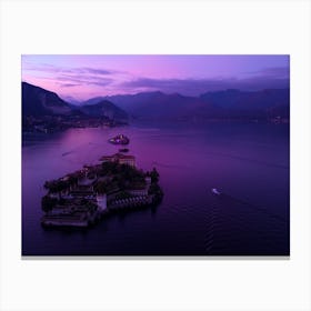 Sunset Lake Maggiore, Italy, Stresa Print Canvas Print