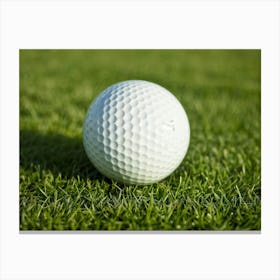 Golf Ball Resting On A Freshly Cut Green Fairway Detailed Texture Of The Grass Surrounds The Dimple (2) Stampe su tela