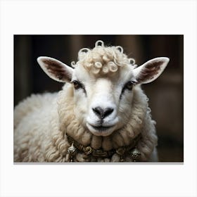 Sheep With A Necklace Canvas Print