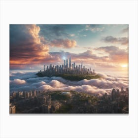 City In The Clouds Canvas Print