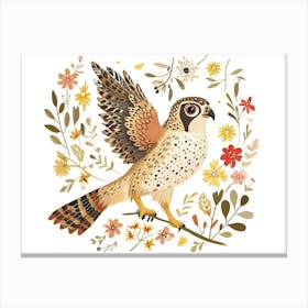 Little Floral Falcon 1 Canvas Print