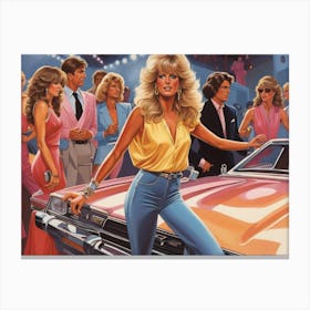 80s Decade, Farrah Fawcett Canvas Print