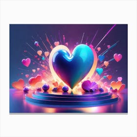 Colorful Heart Creative Art Print 20 Canvas Print