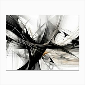 Quantum Entanglement Abstract Black And White 6 Canvas Print